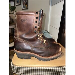 Red Wing 4416 Logger Boots Steel Toe Insulated Waterproof Mens SZ 10 D Read Desc